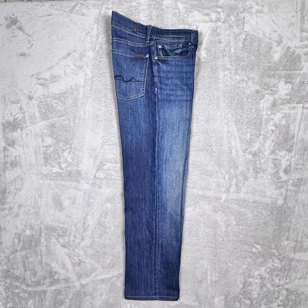7 For All Mankind Slimmy Jeans Mens 33x28 Blue Straight Leg Japanese‎ Fabric